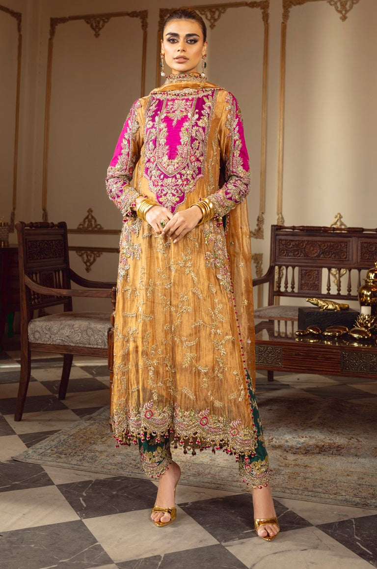 Sara Rohale Asghar Wedding Festive Hand Embroidered Organza Unstitched Sultanique Pehnawa
